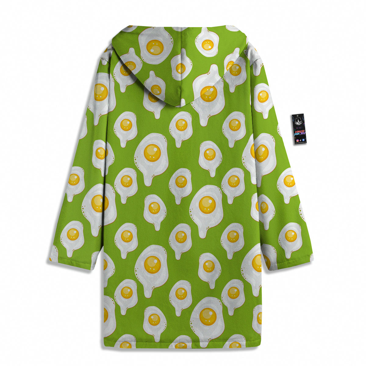 Fried Eggs Lime Green Print Pattern Men's Windbreaker Jacket-grizzshop