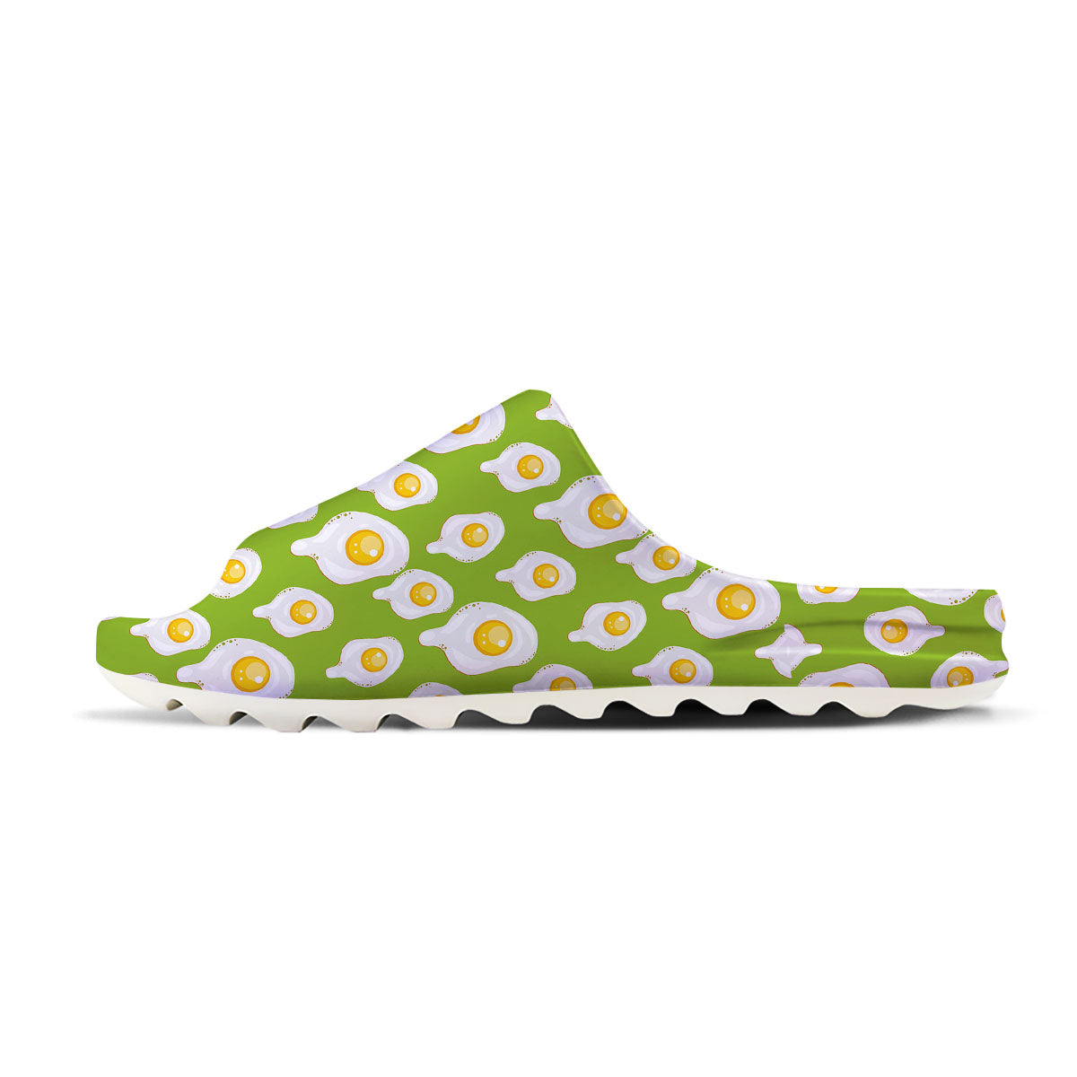 Fried Eggs Lime Green Print Pattern Sandals-grizzshop