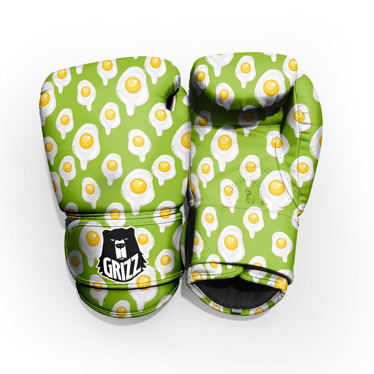 Fried Eggs Lime Green Print Pattern Pro Boxing Glove