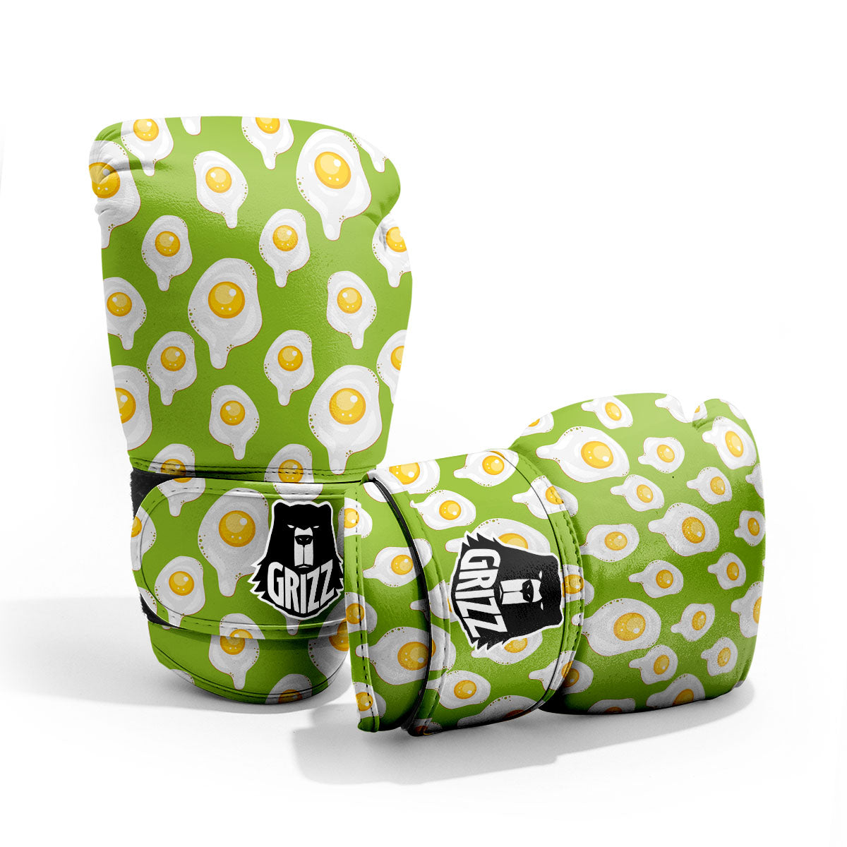 Fried Eggs Lime Green Print Pattern Pro Boxing Glove