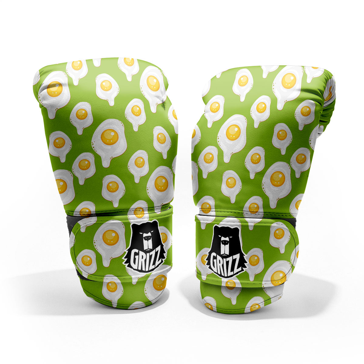 Fried Eggs Lime Green Print Pattern Pro Boxing Glove