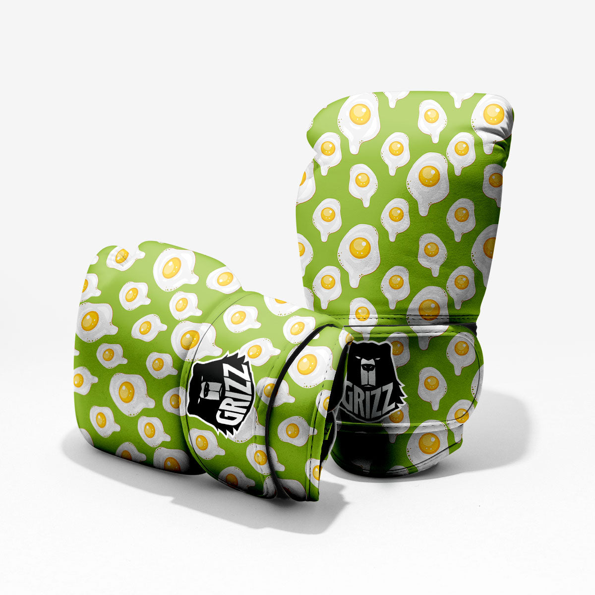 Fried Eggs Lime Green Print Pattern Pro Boxing Glove