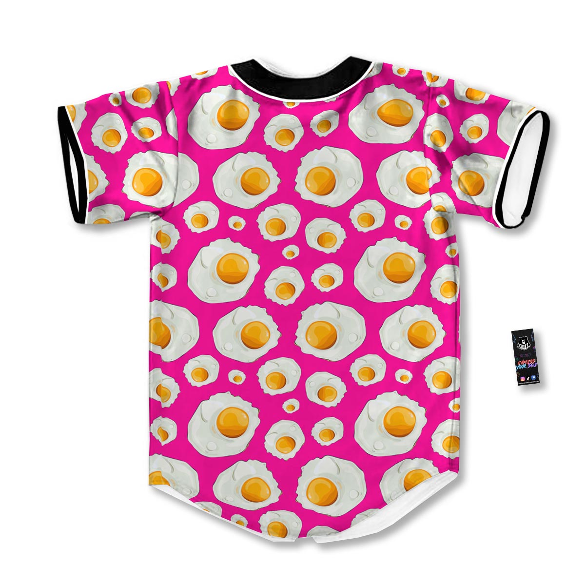 Fried Eggs Pink Print Pattern Baseball Jersey-grizzshop