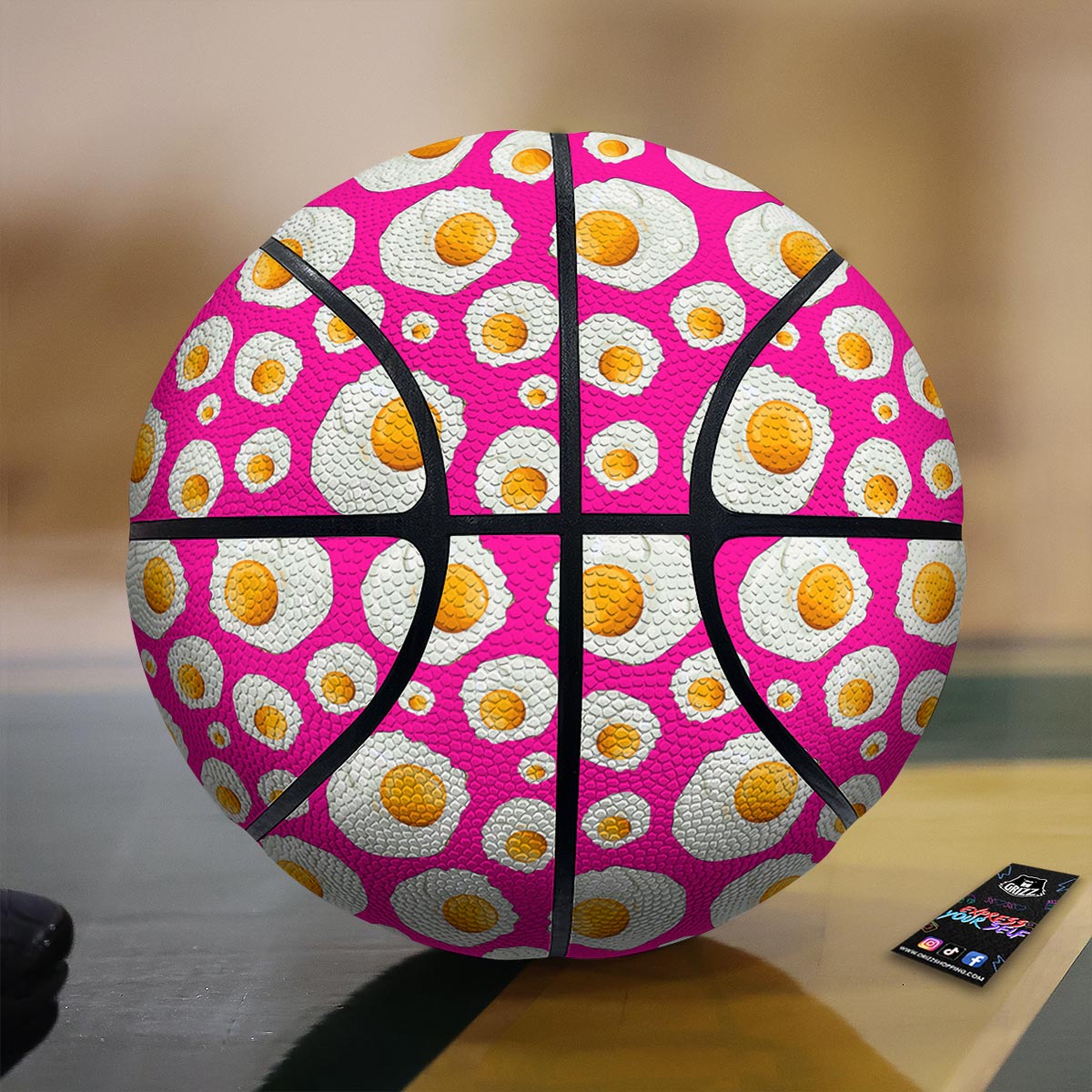 Fried Eggs Pink Print Pattern Basketball-grizzshop