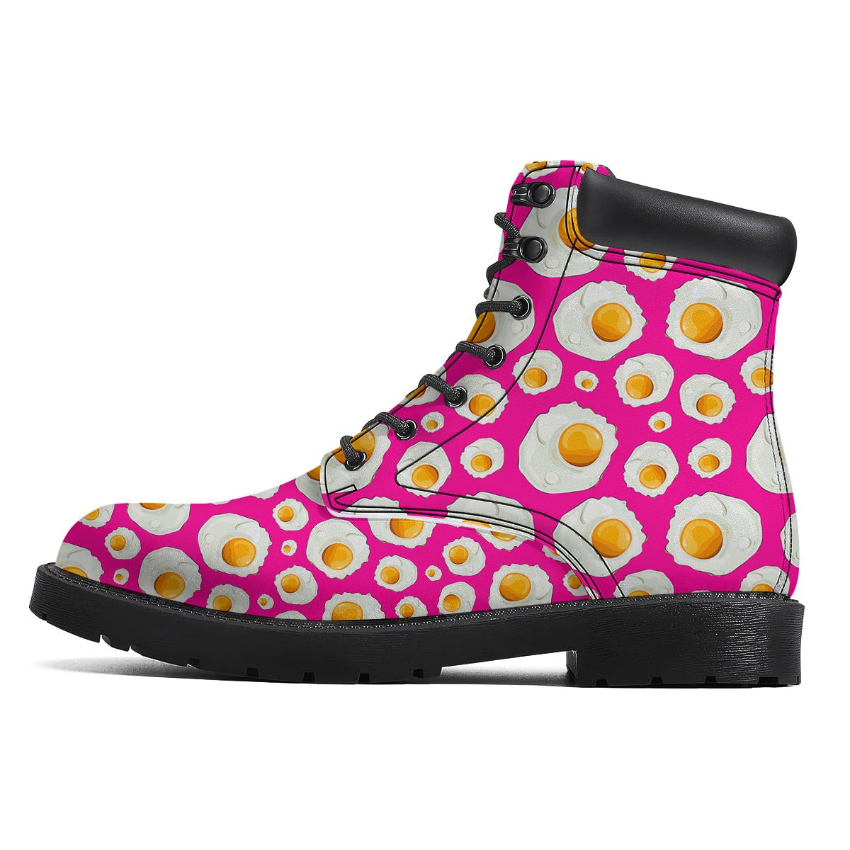 Fried Eggs Pink Print Pattern Boots-grizzshop