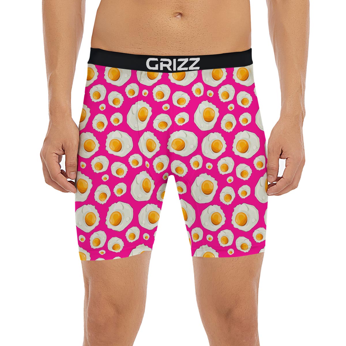 Fried Eggs Pink Print Pattern Boxer Briefs-grizzshop