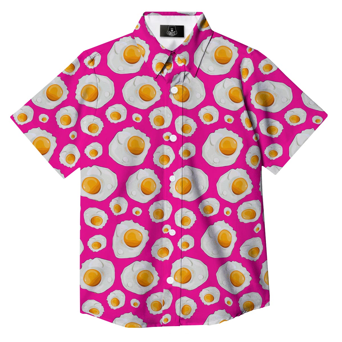 Fried Eggs Pink Print Pattern Button Up Shirt-grizzshop