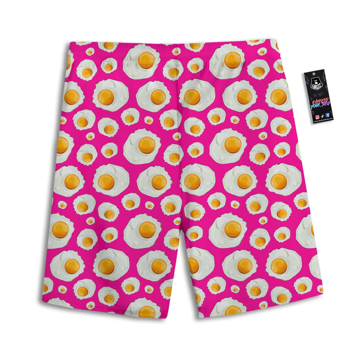 Fried Eggs Pink Print Pattern Men's Athletic Shorts