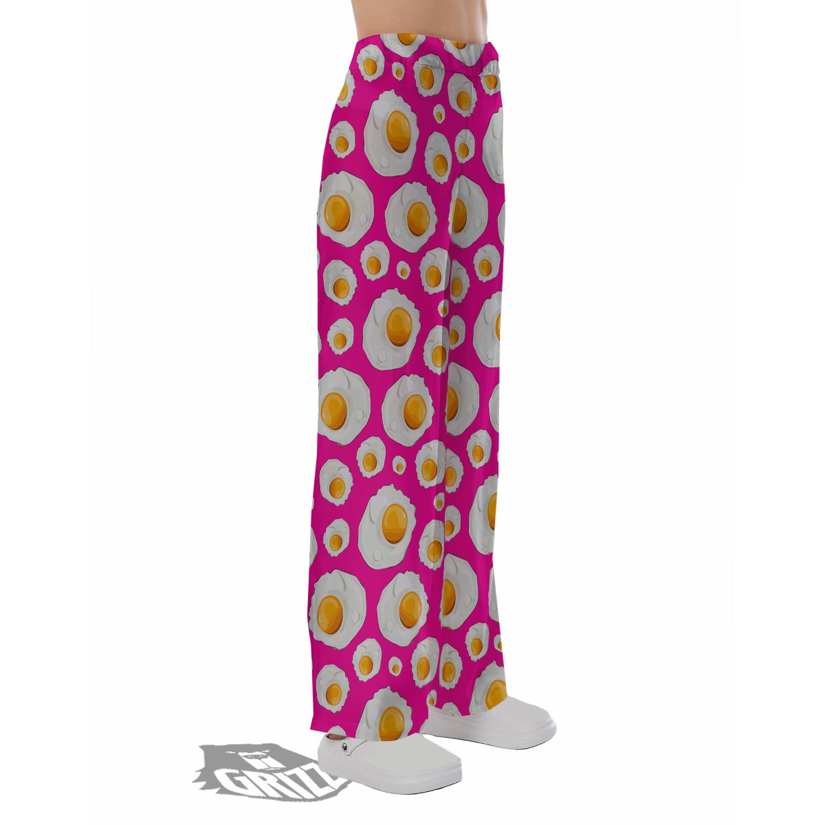 Fried Eggs Pink Print Pattern Pajama Pants-grizzshop