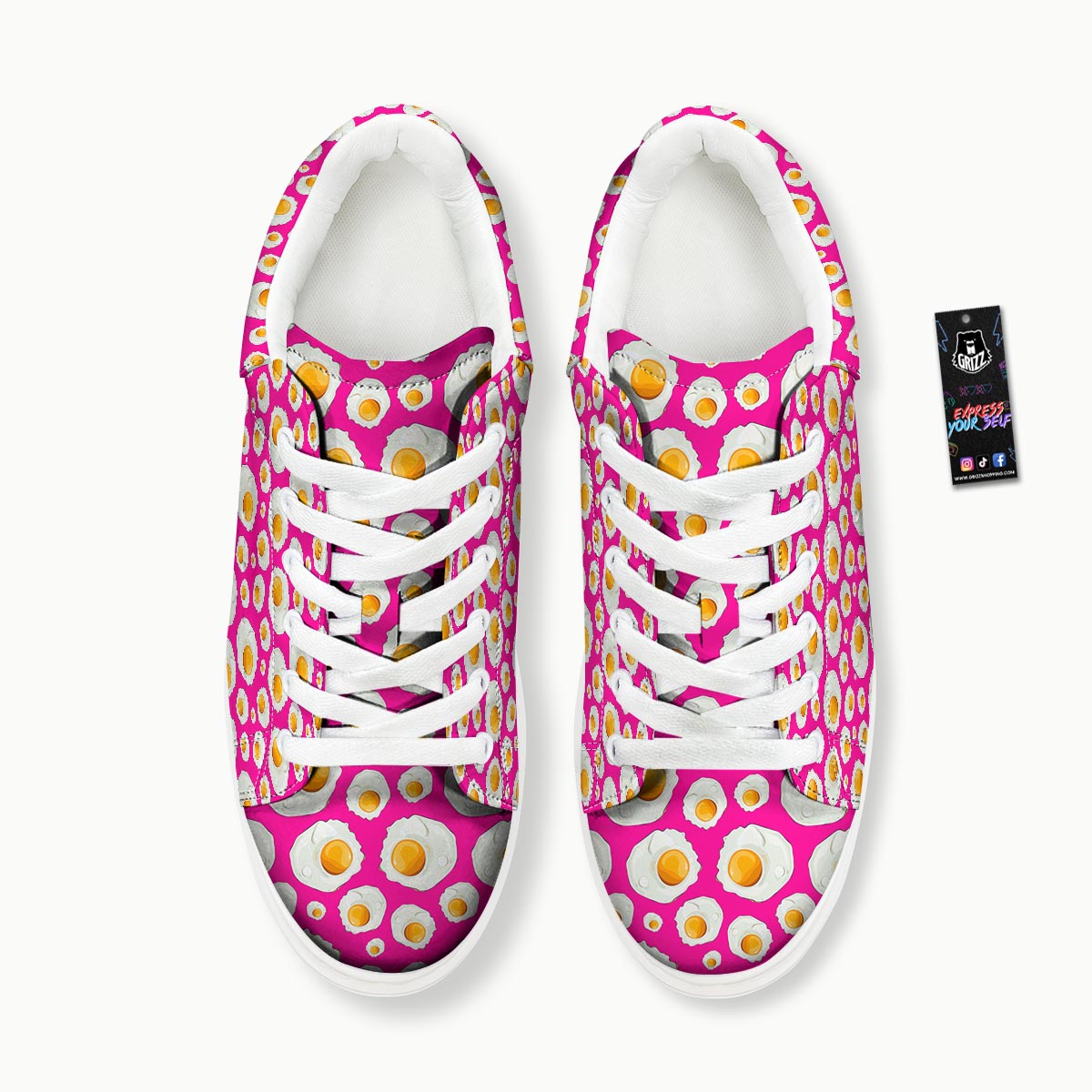 Fried Eggs Pink Print Pattern Platform Shoes-grizzshop