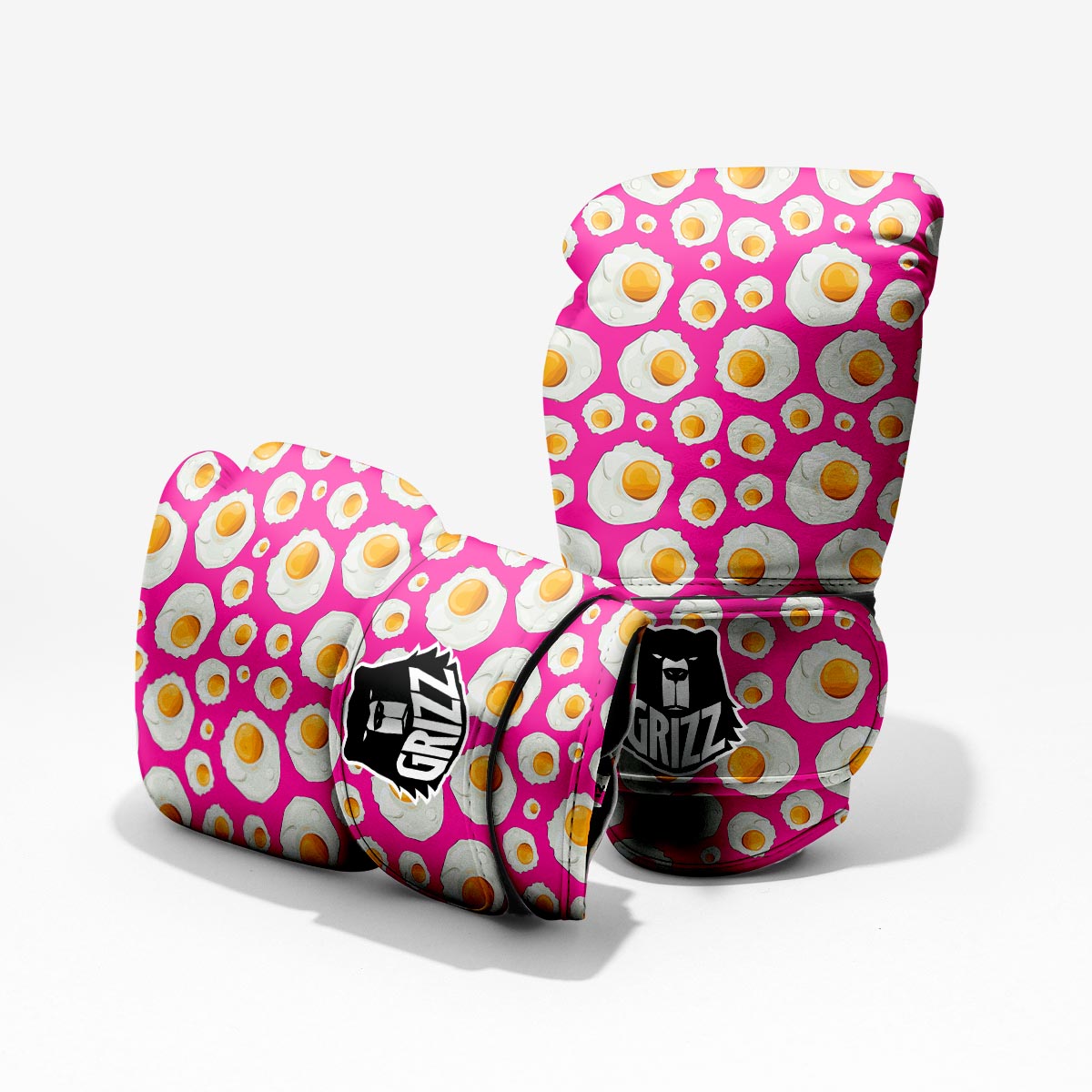 Fried Eggs Pink Print Pattern Pro Boxing Glove