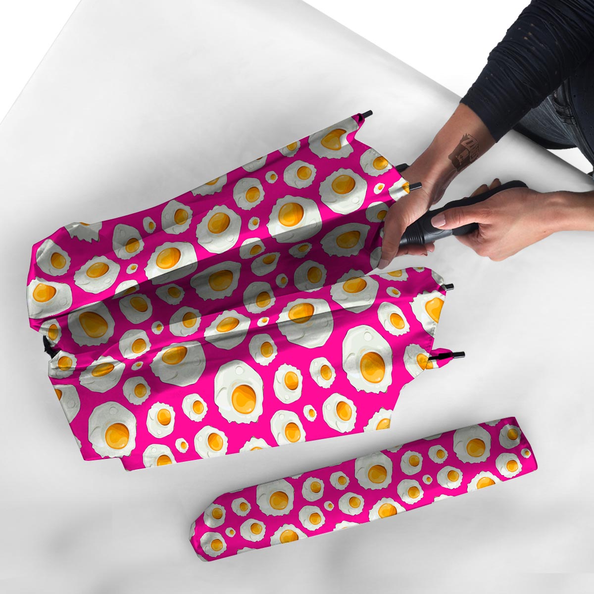 Fried Eggs Pink Print Pattern Umbrella-grizzshop