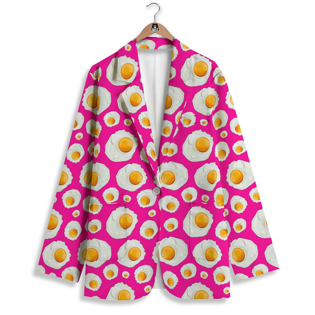 Fried Eggs Pink Print Pattern Women's Blazer-grizzshop