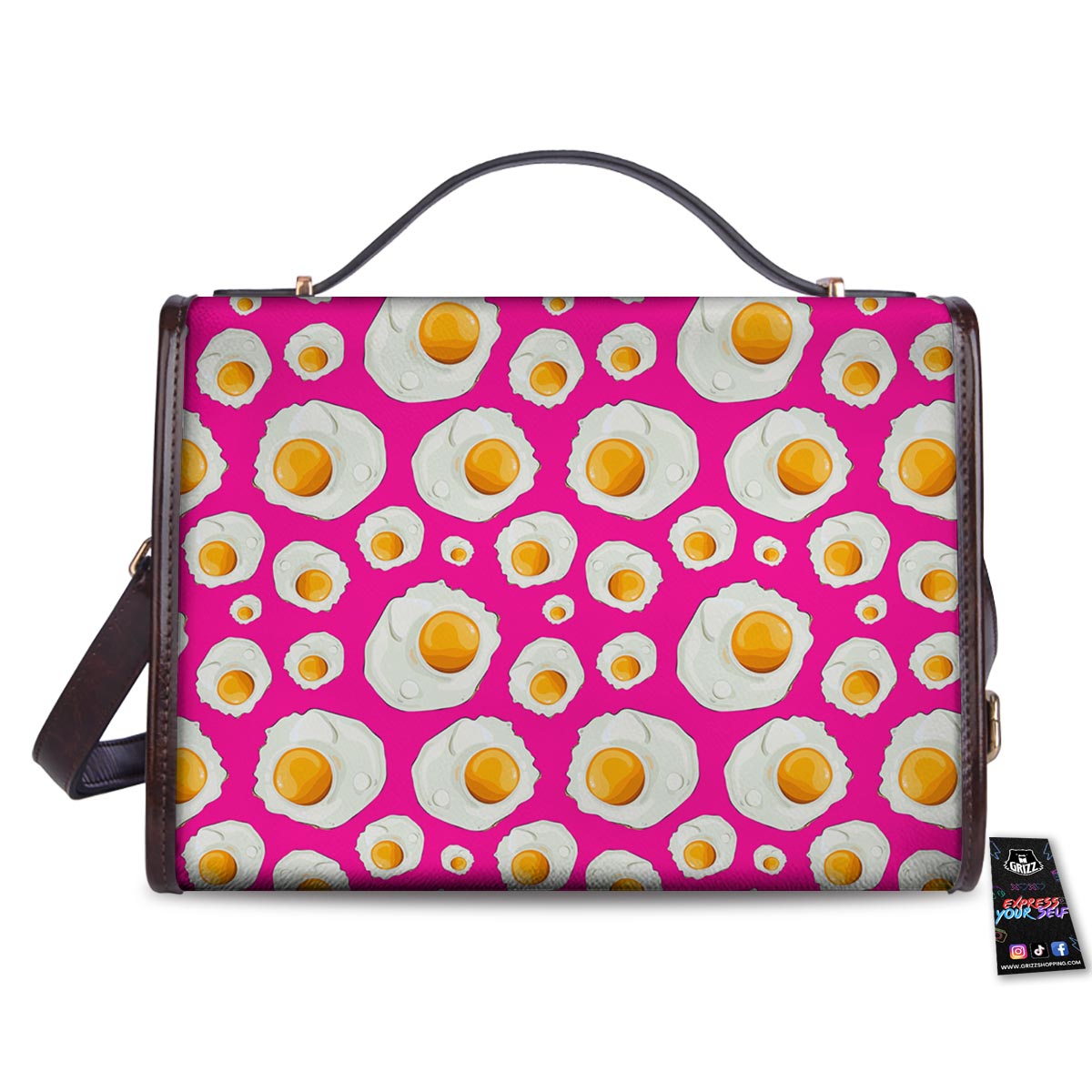 Fried Eggs Pink Print Pattern Women's Satchel Bag-grizzshop
