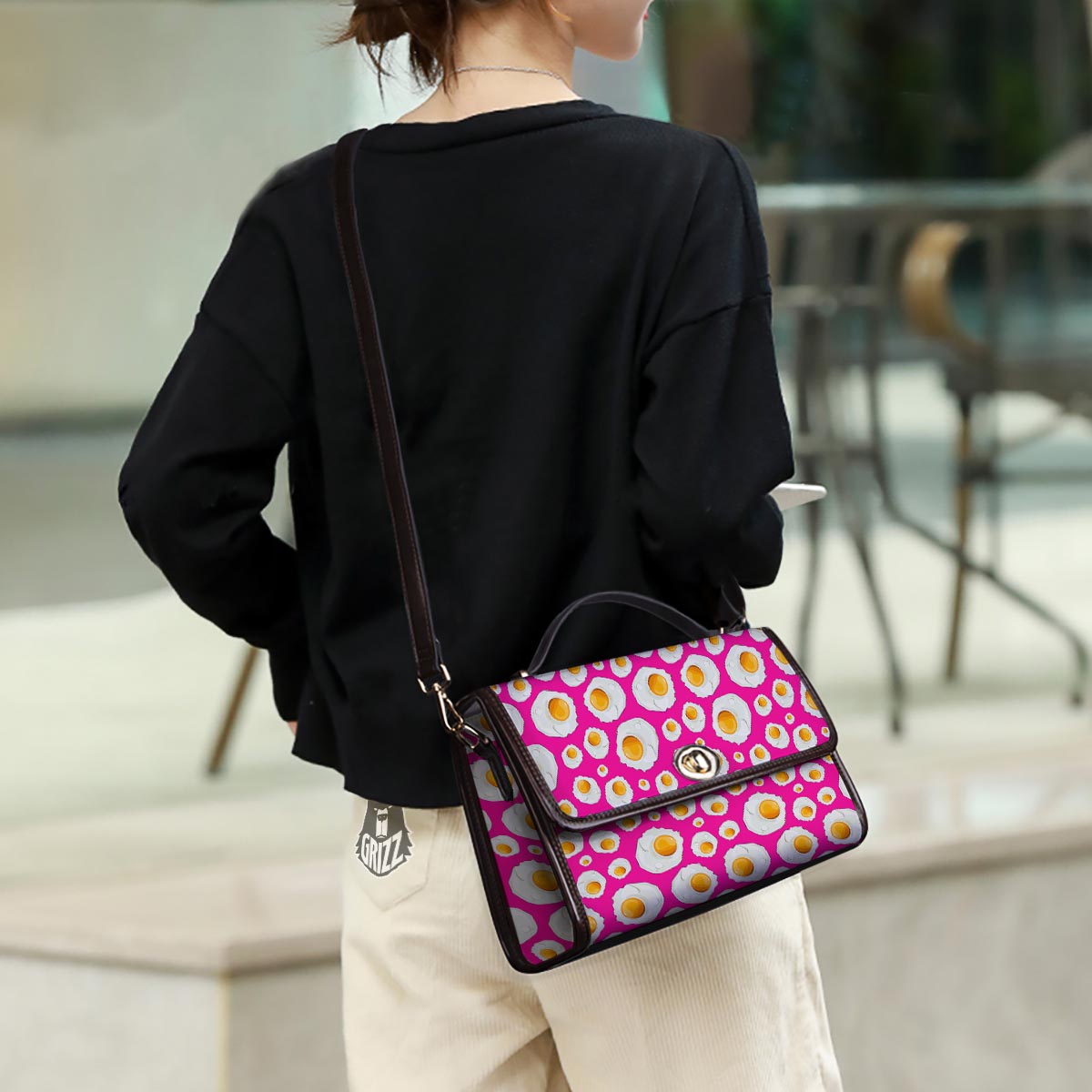 Fried Eggs Pink Print Pattern Women's Satchel Bag