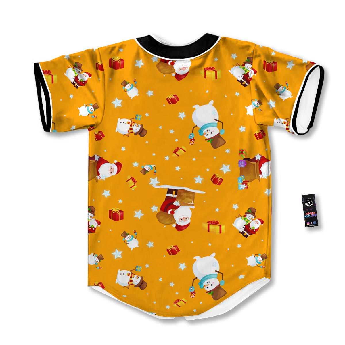 Friends And Santa Claus Print Pattern Baseball Jersey-grizzshop