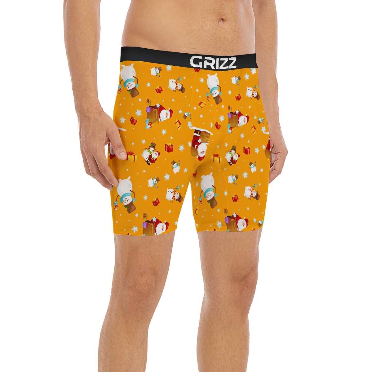 Friends And Santa Claus Print Pattern Boxer Briefs-grizzshop