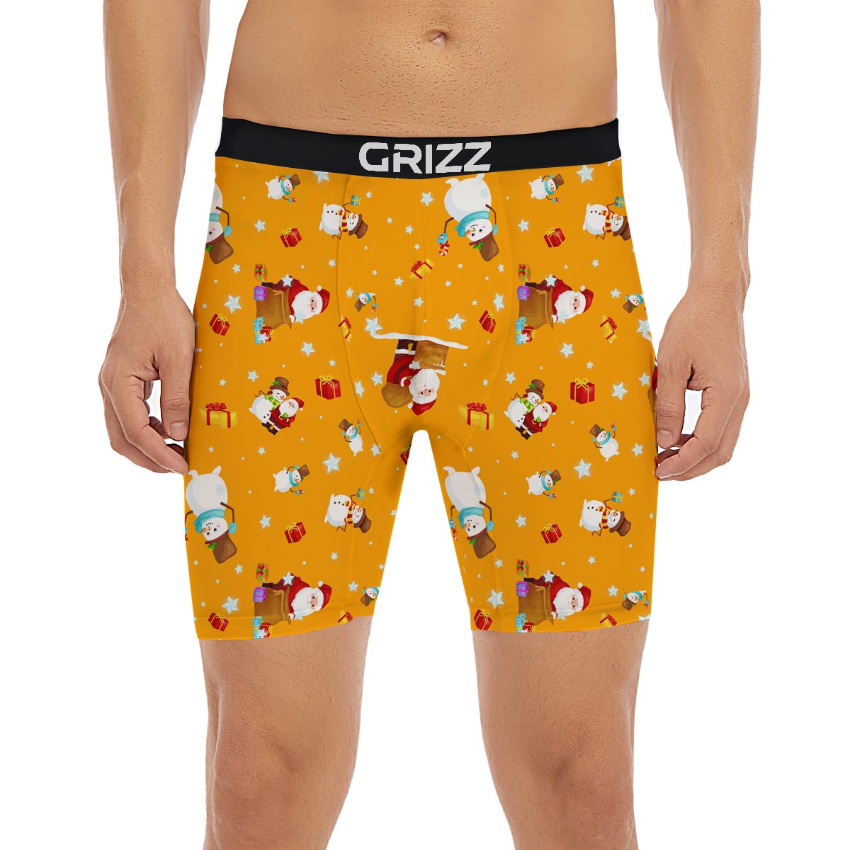 Friends And Santa Claus Print Pattern Boxer Briefs-grizzshop
