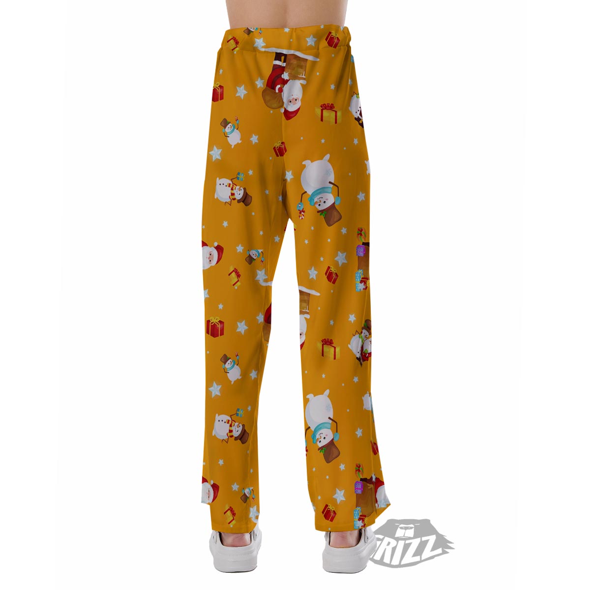 Friends And Santa Claus Print Pattern Pajama Pants-grizzshop