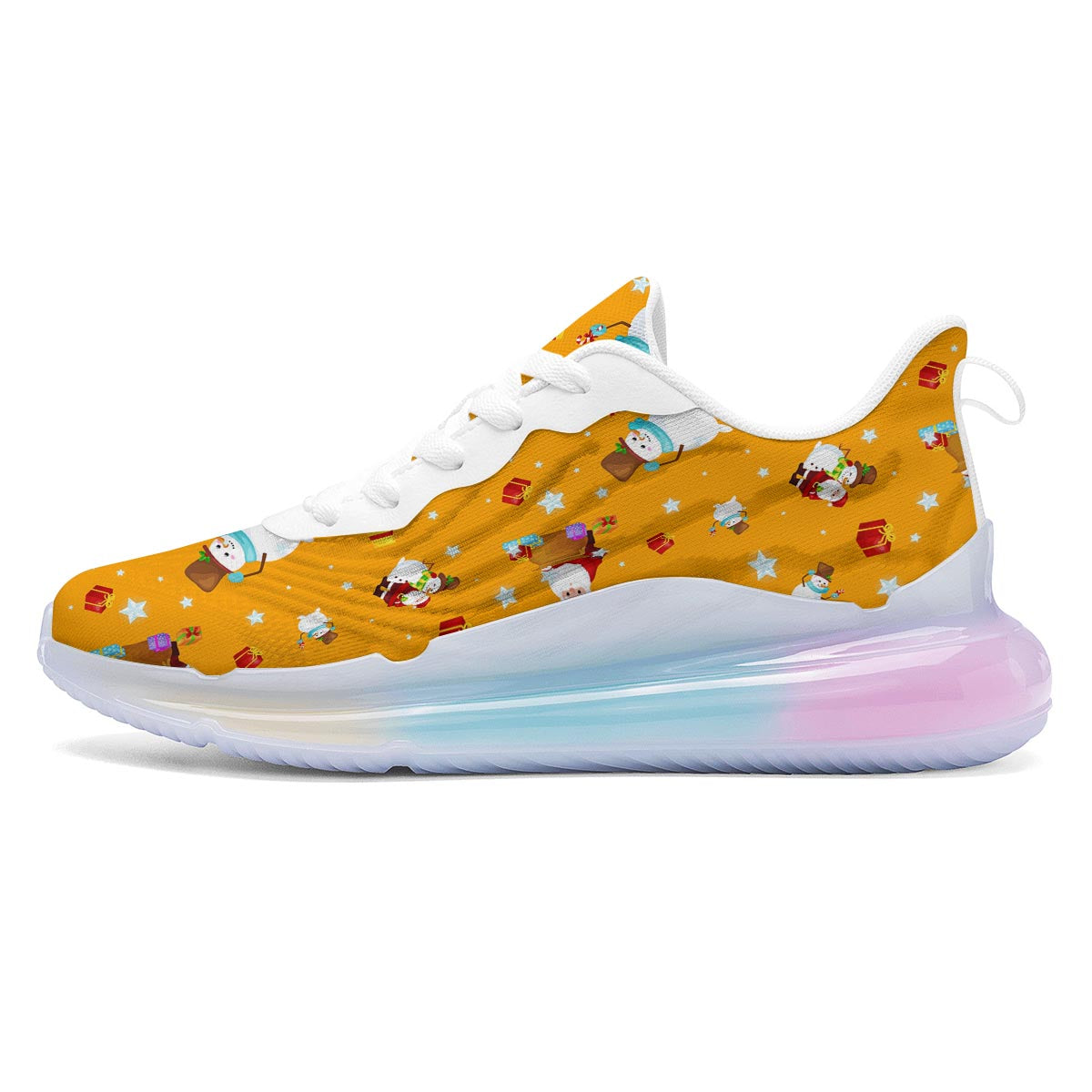 Friends And Santa Claus Print Pattern Running Sneakers-grizzshop