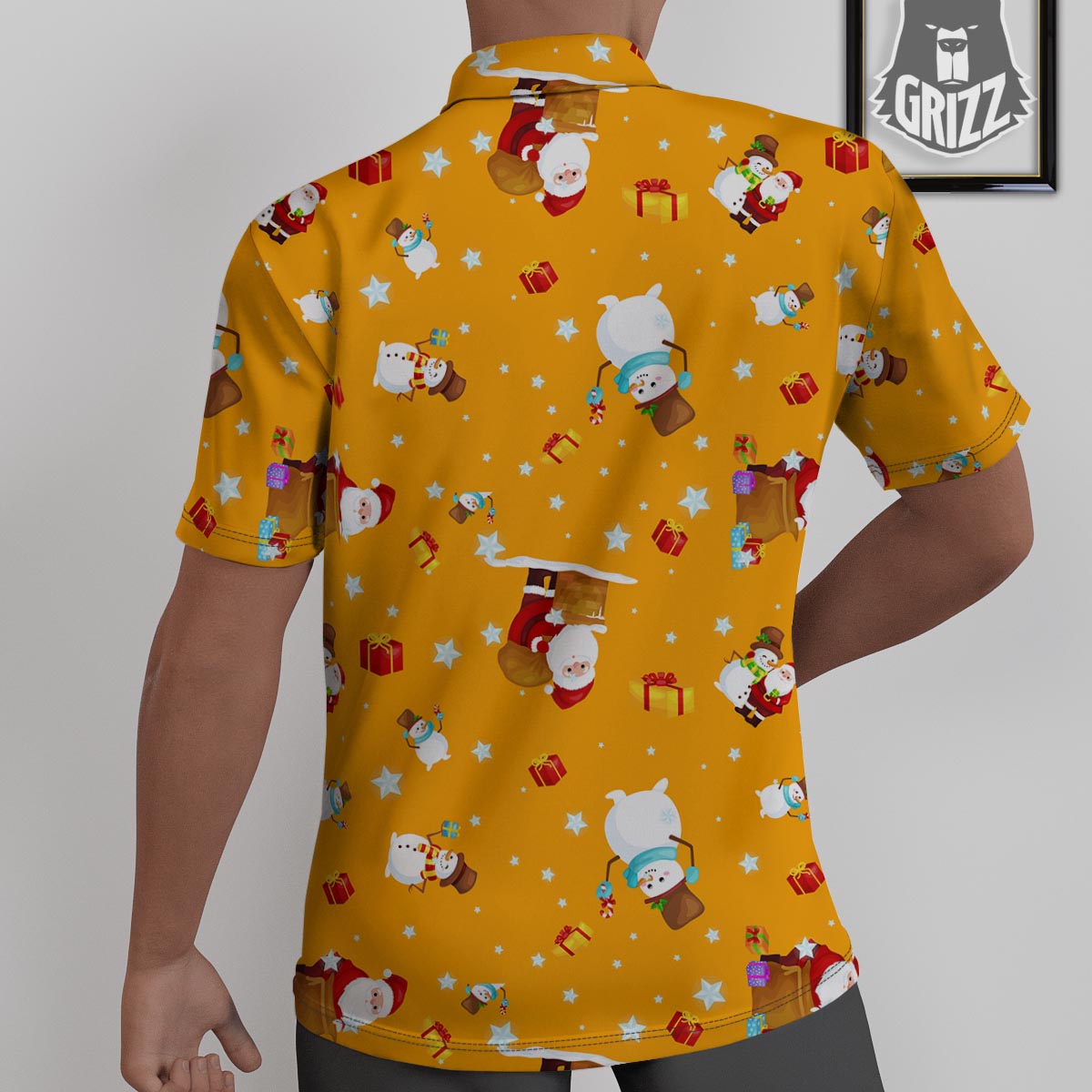 Friends And Santa Claus Print Pattern Untucked Shirts-grizzshop