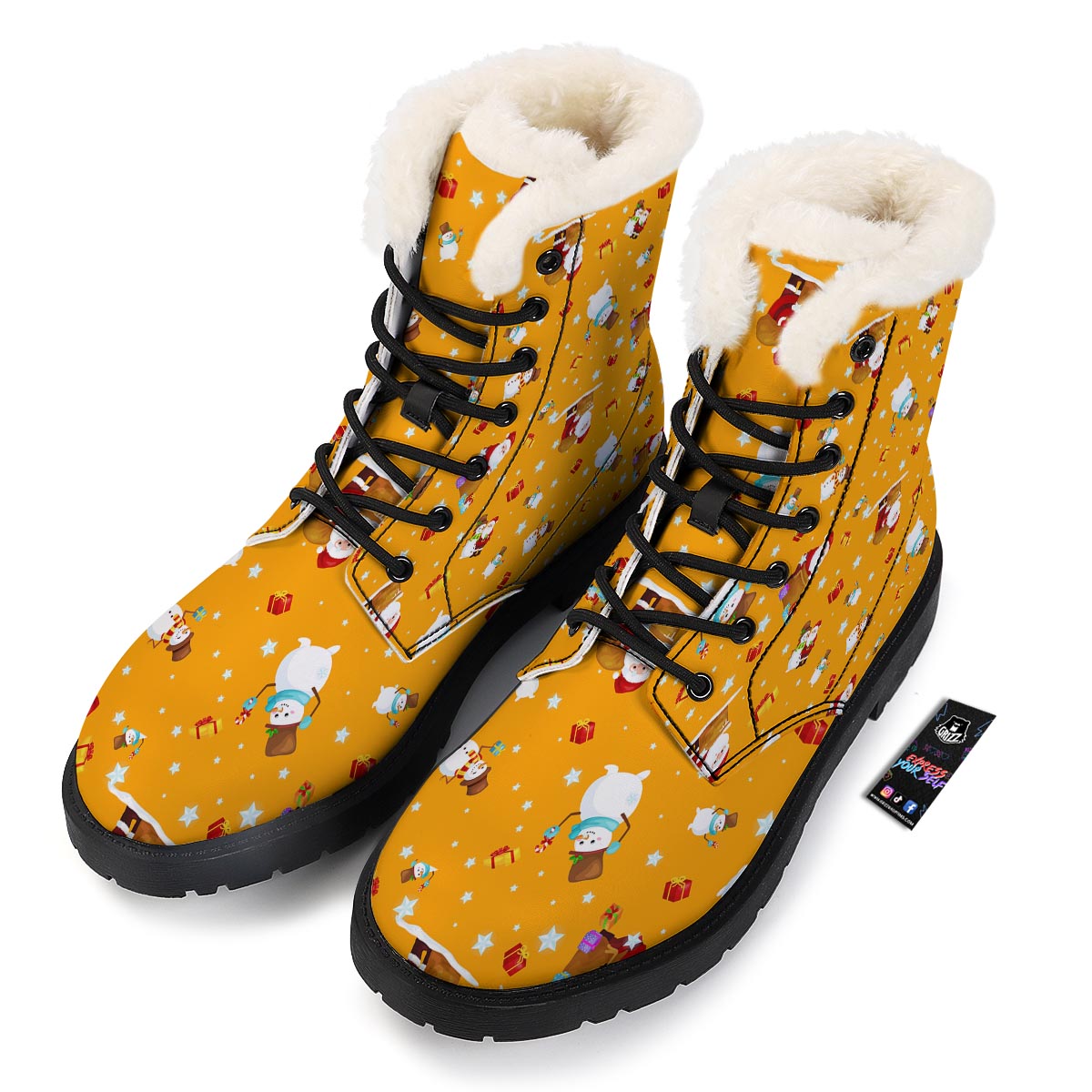 Friends And Santa Claus Print Pattern Winter Boots-grizzshop