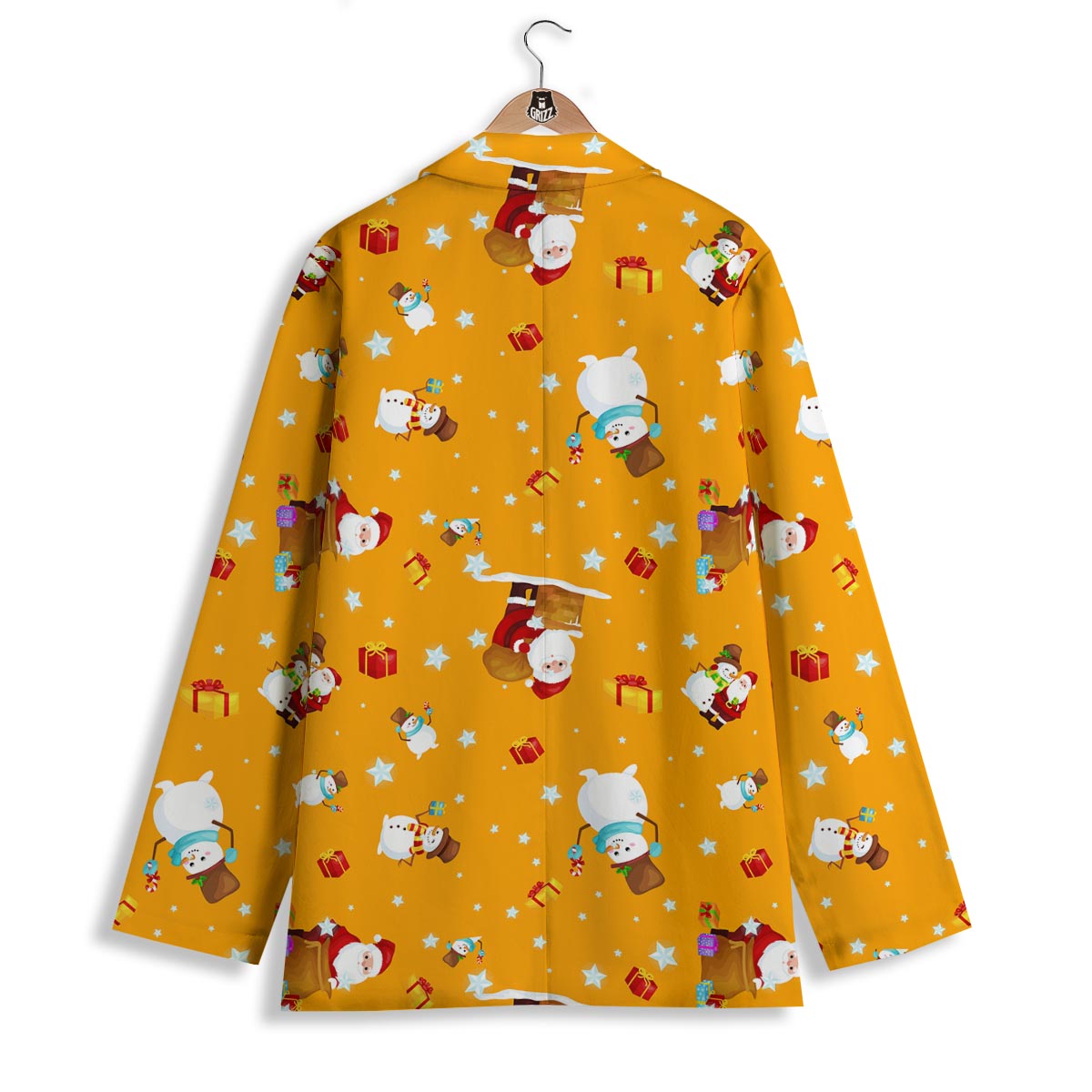 Friends And Santa Claus Print Pattern Women's Blazer-grizzshop