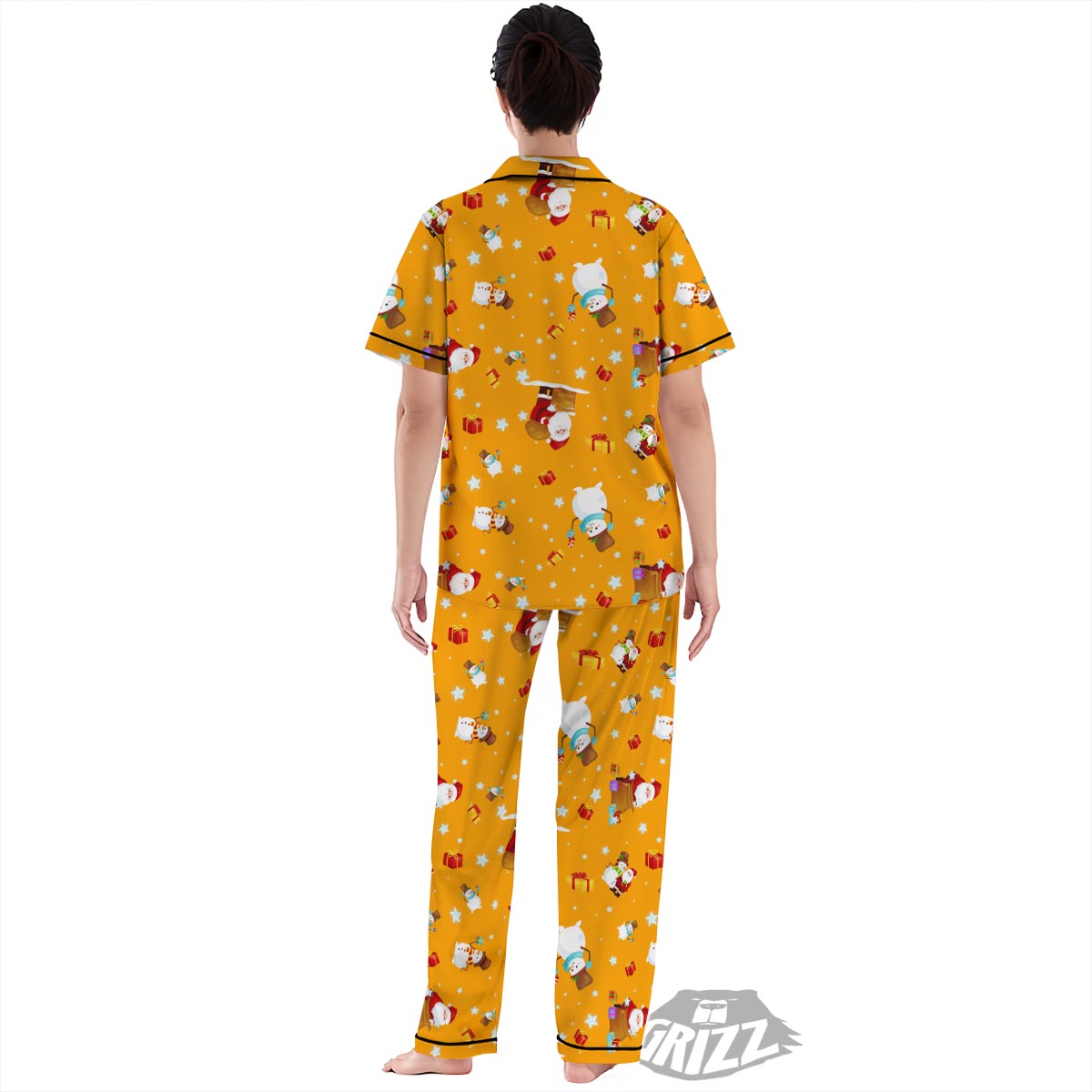 Friends And Santa Claus Print Pattern Women's Pajamas Set-grizzshop