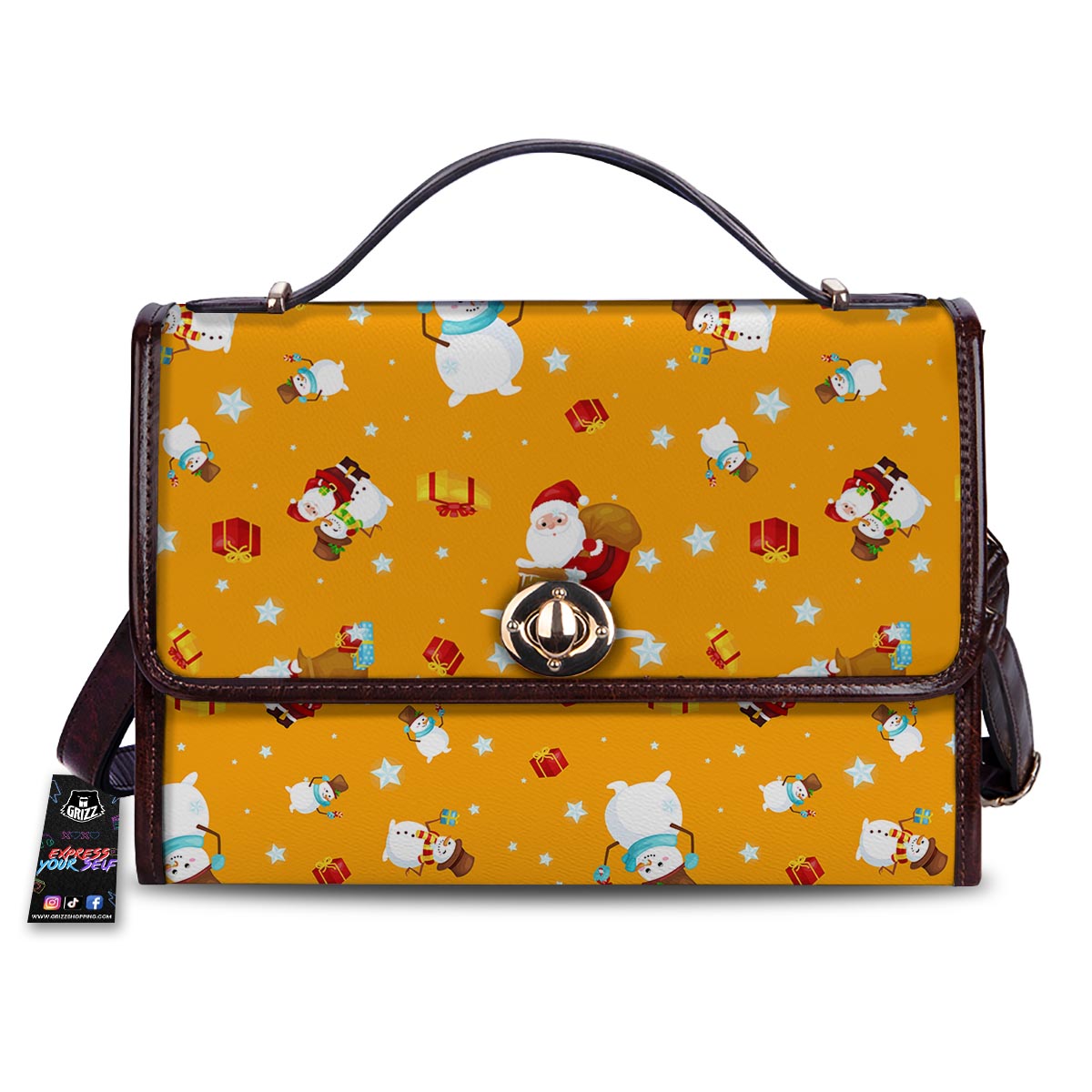 Friends And Santa Claus Print Pattern Women's Satchel Bag