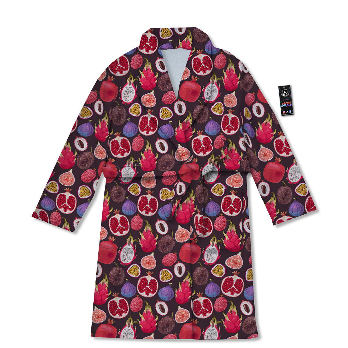 Friut Exotic Print Pattern Bathrobe-grizzshop