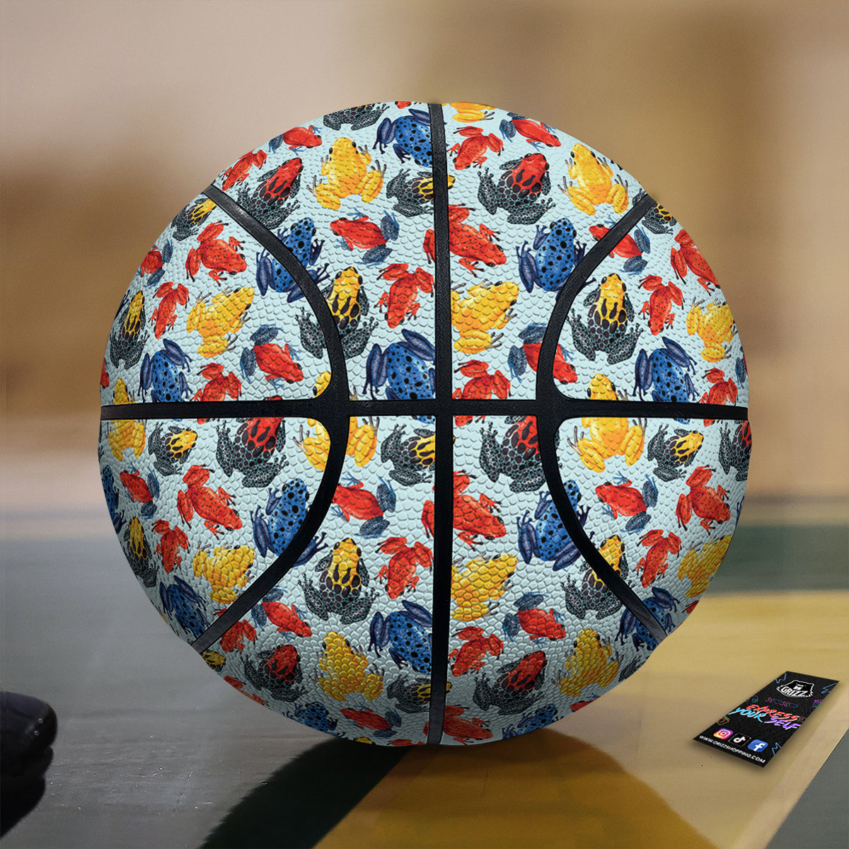 Frog Colorful Print Pattern Basketball-grizzshop