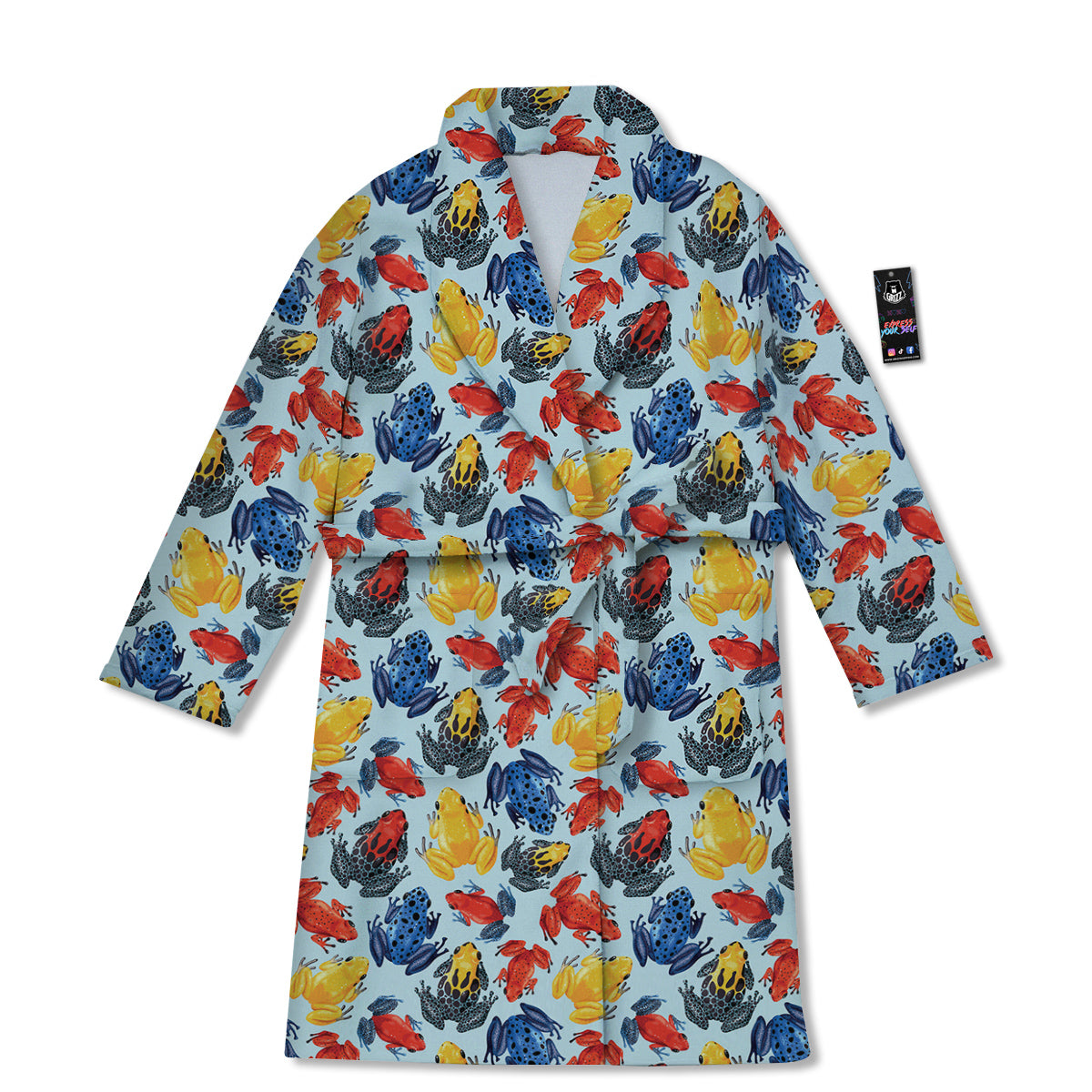 Frog Colorful Print Pattern Bathrobe-grizzshop