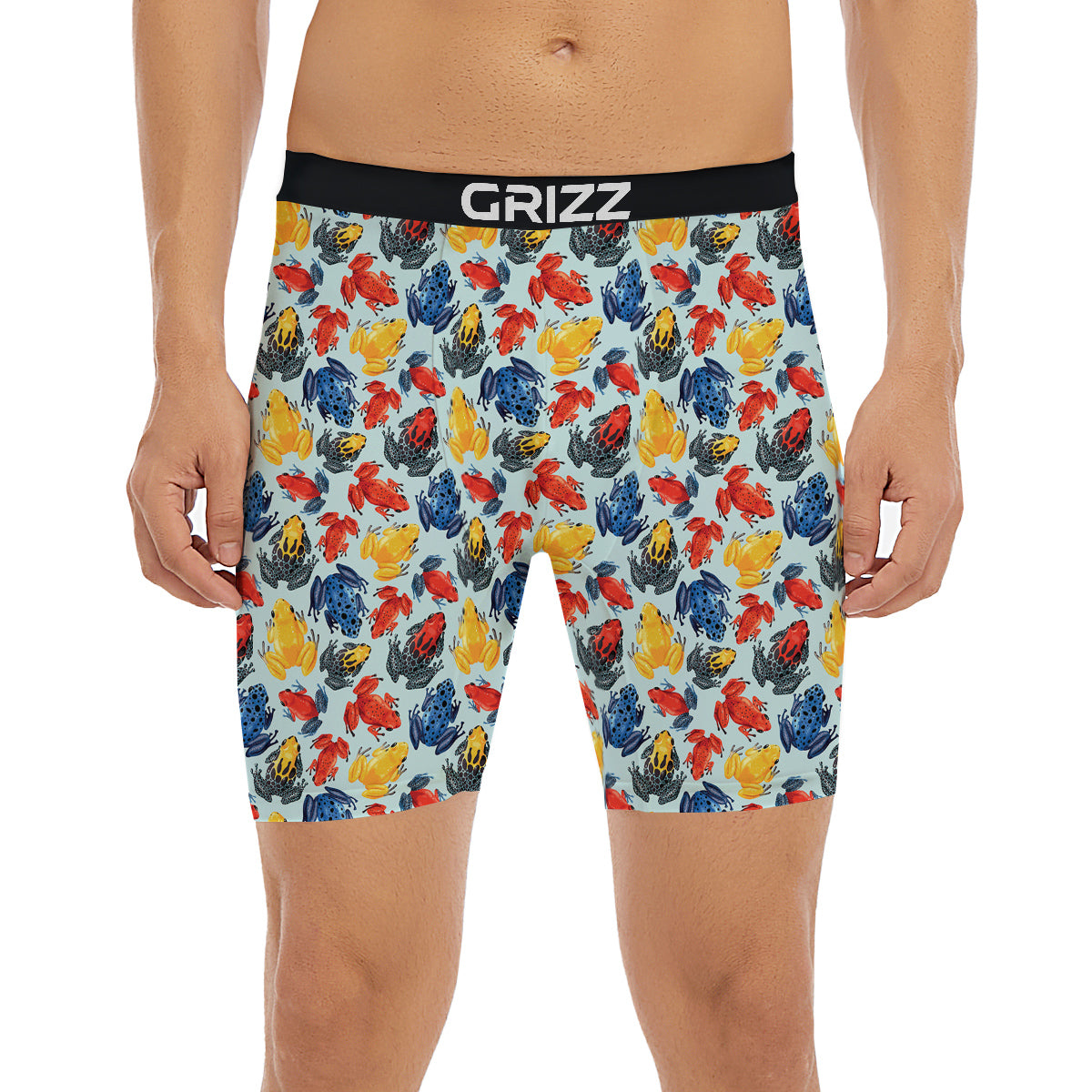 Frog Colorful Print Pattern Boxer Briefs-grizzshop