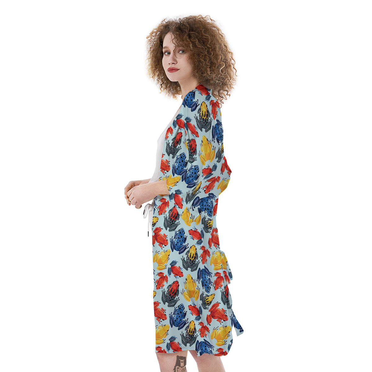Frog Colorful Print Pattern Kimono-grizzshop