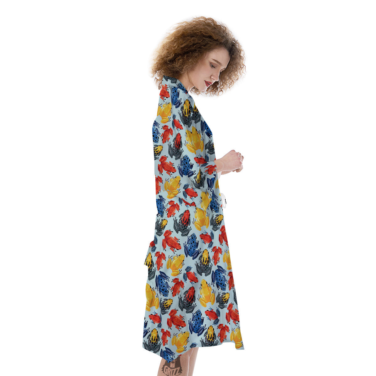 Frog Colorful Print Pattern Kimono-grizzshop