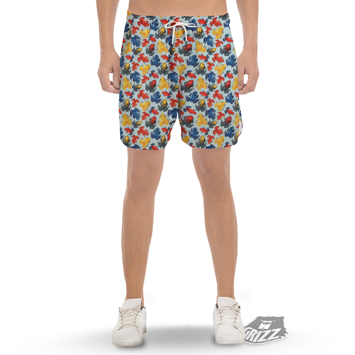 Frog Colorful Print Pattern Men's Gym Shorts-grizzshop