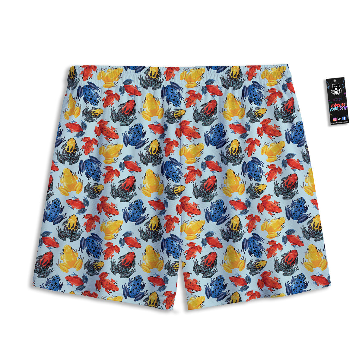 Frog Colorful Print Pattern Mesh Shorts-grizzshop