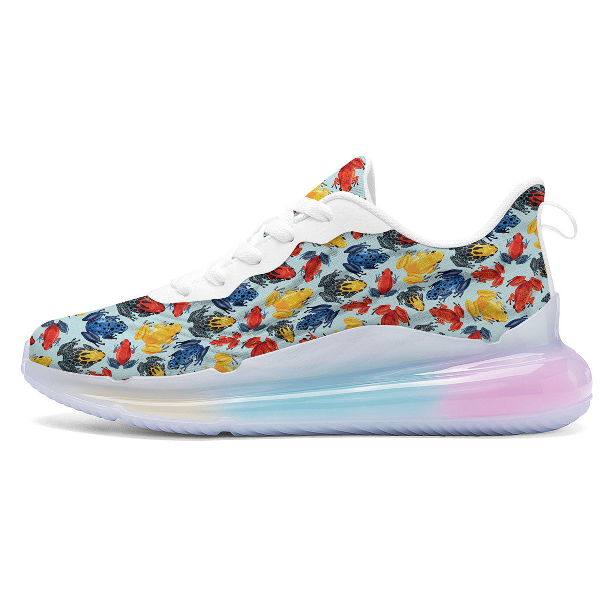 Frog Colorful Print Pattern Running Sneakers-grizzshop