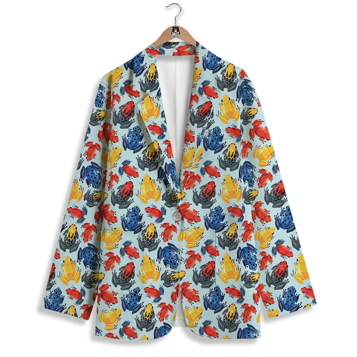 Frog Colorful Print Pattern Women's Blazer-grizzshop