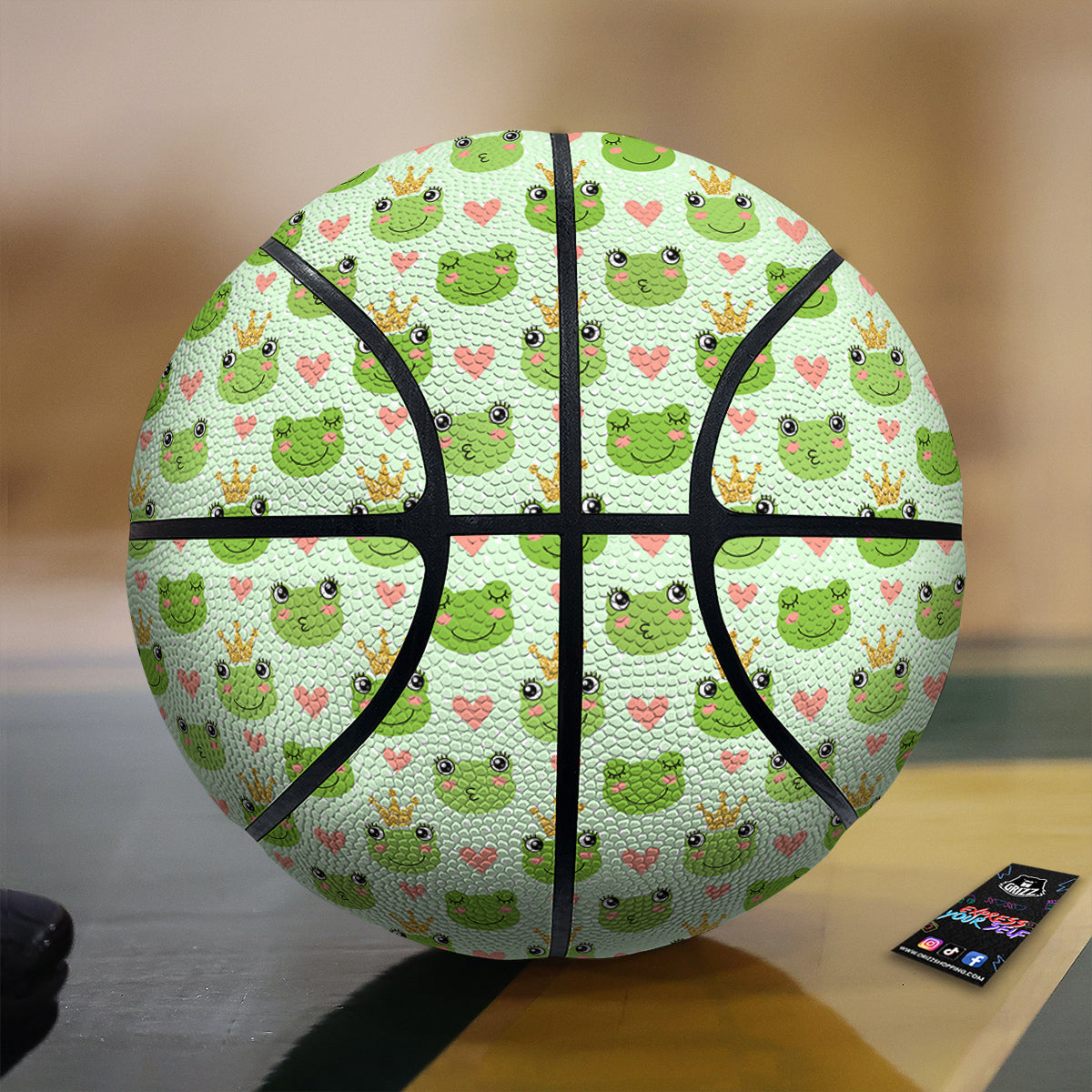 Frog Cute Print Pattern Basketball-grizzshop
