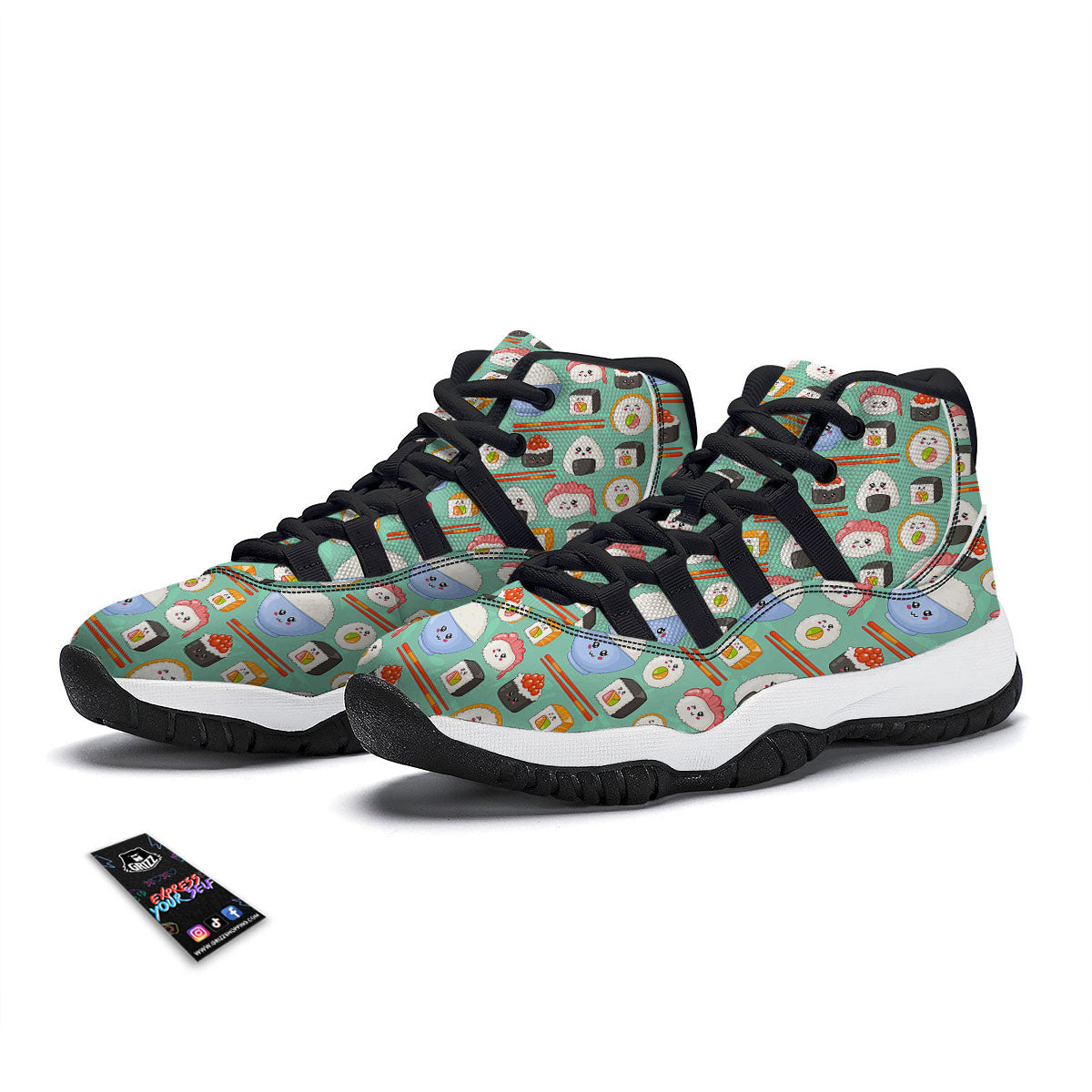 Frog Cute Print Pattern Black Bball Shoes-grizzshop
