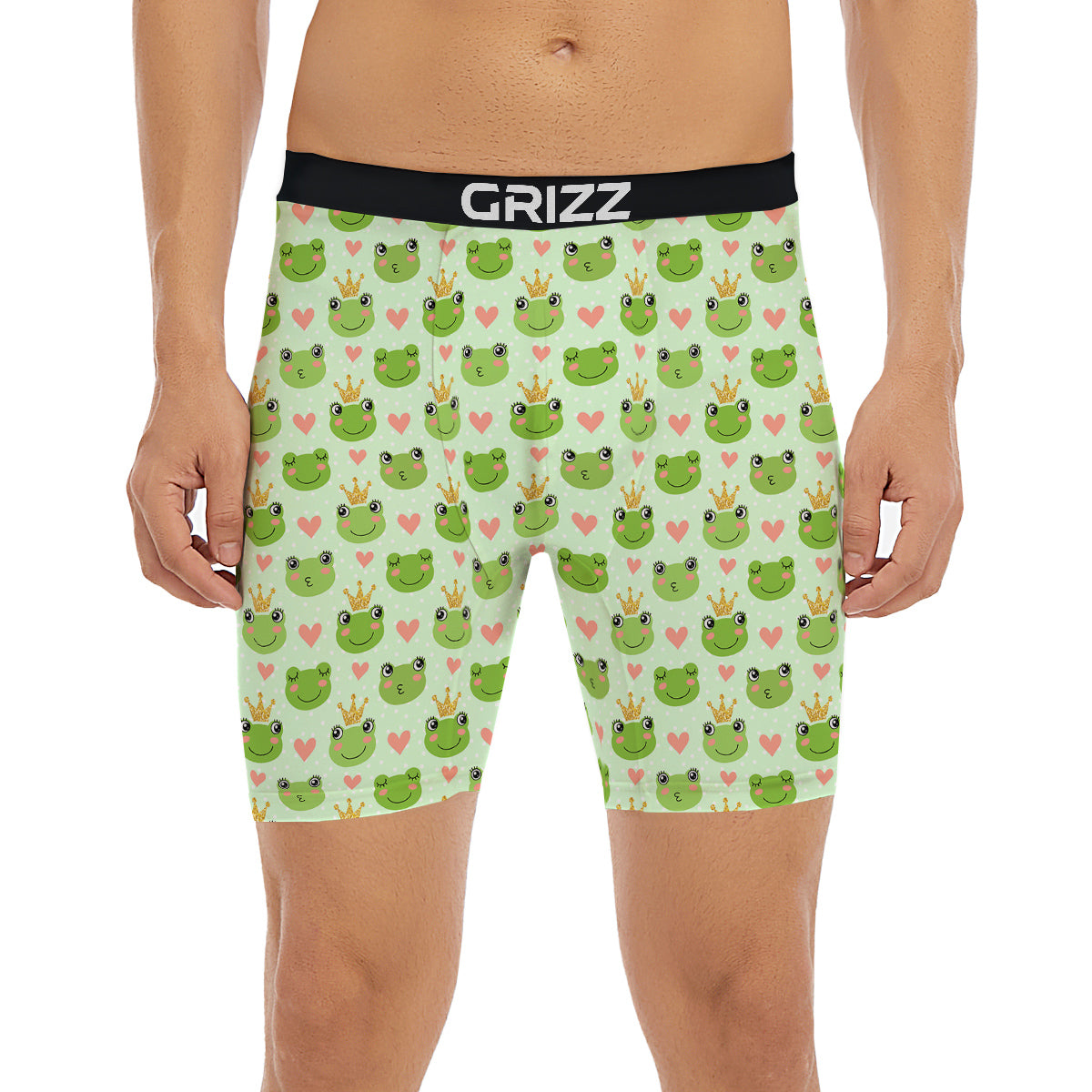 Frog Cute Print Pattern Boxer Briefs-grizzshop