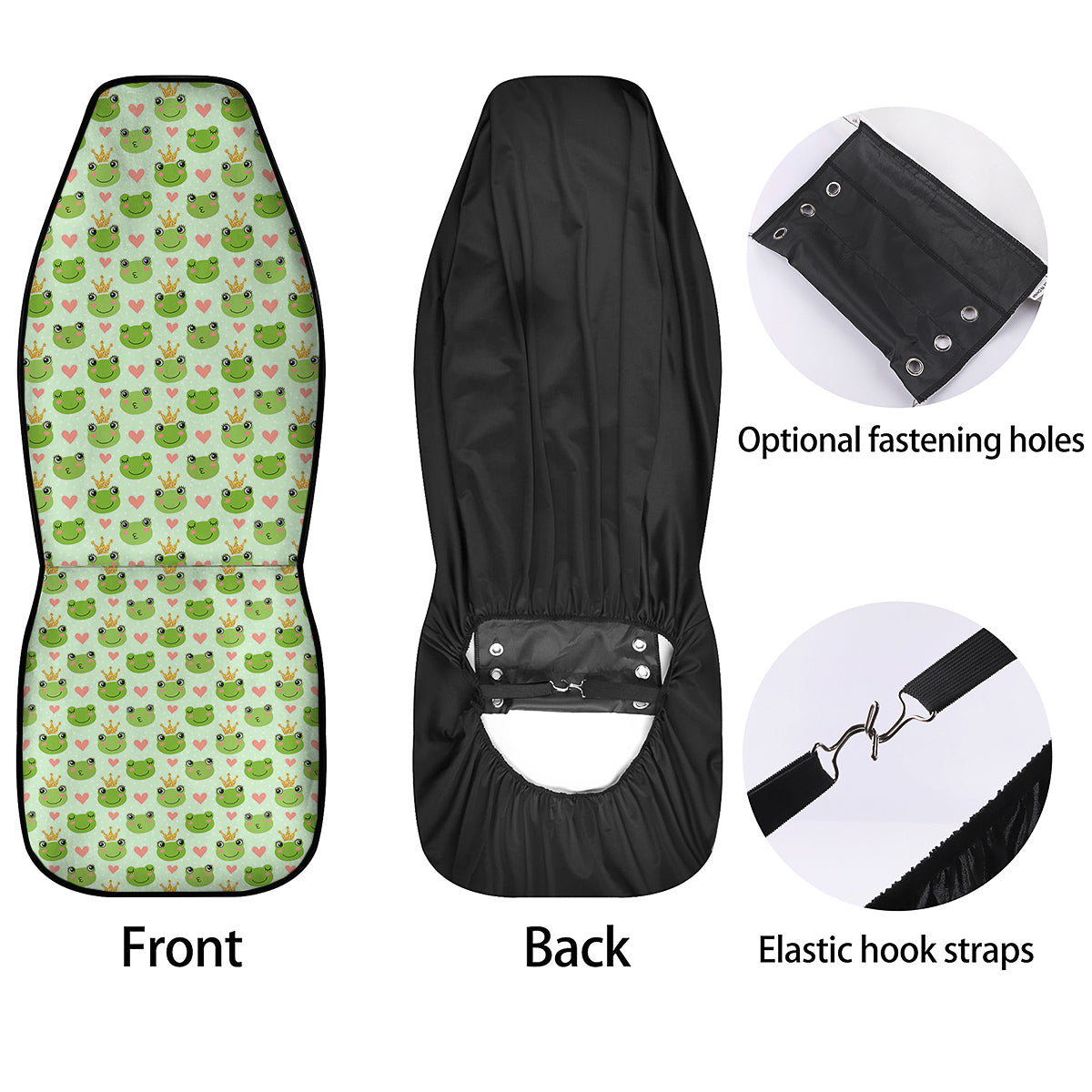 Frog Cute Print Pattern Car Seat Covers-grizzshop