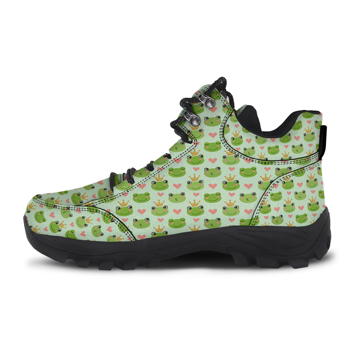 Frog Cute Print Pattern Hiking Shoes-grizzshop