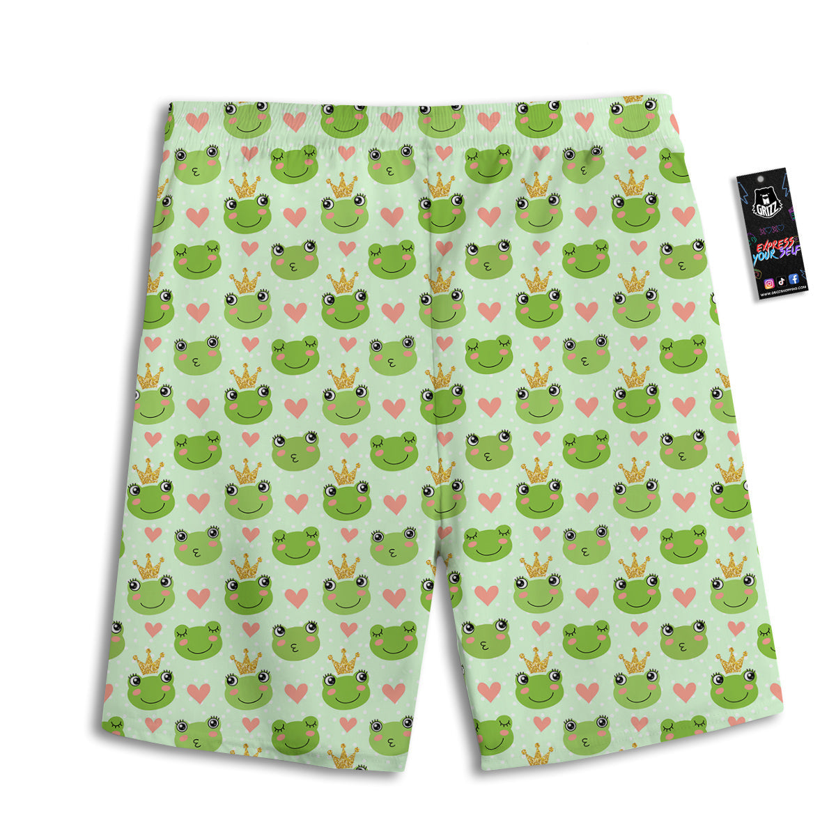 Frog Cute Print Pattern Men's Athletic Shorts-grizzshop