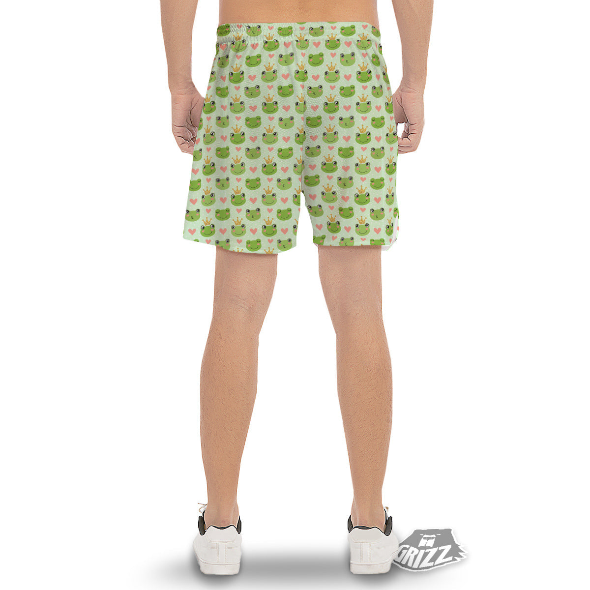 Frog Cute Print Pattern Men's Gym Shorts-grizzshop