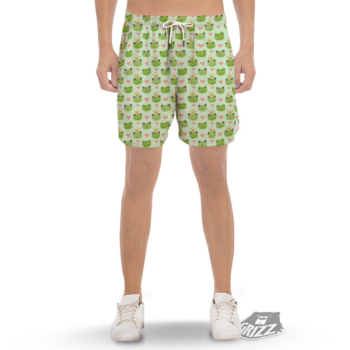 Frog Cute Print Pattern Men's Gym Shorts-grizzshop