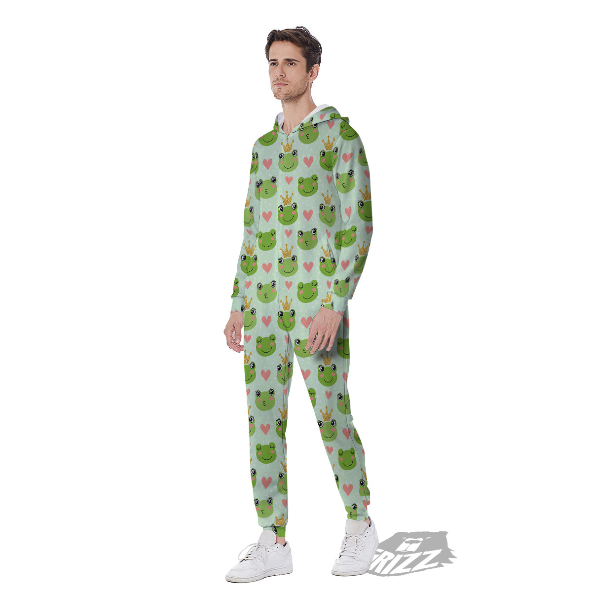 Frog Cute Print Pattern Men's Jumpsuit-grizzshop