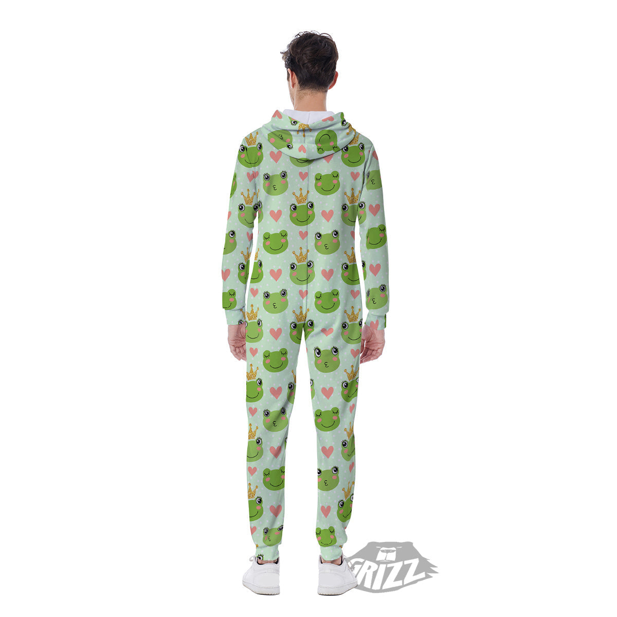 Frog Cute Print Pattern Men's Jumpsuit-grizzshop