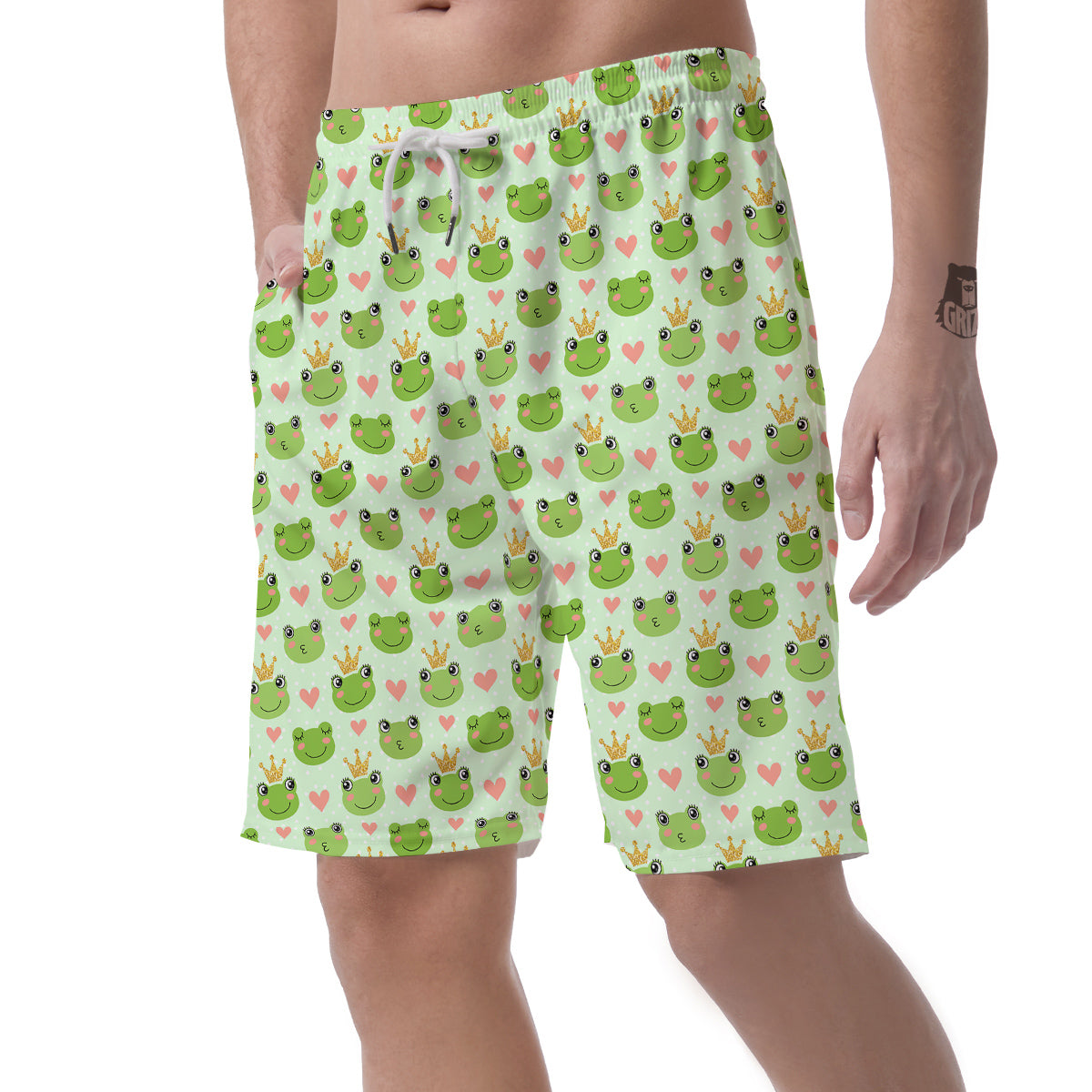 Frog Cute Print Pattern Men's Shorts-grizzshop